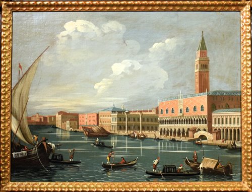 Coppia vedute di Venezia e Roma